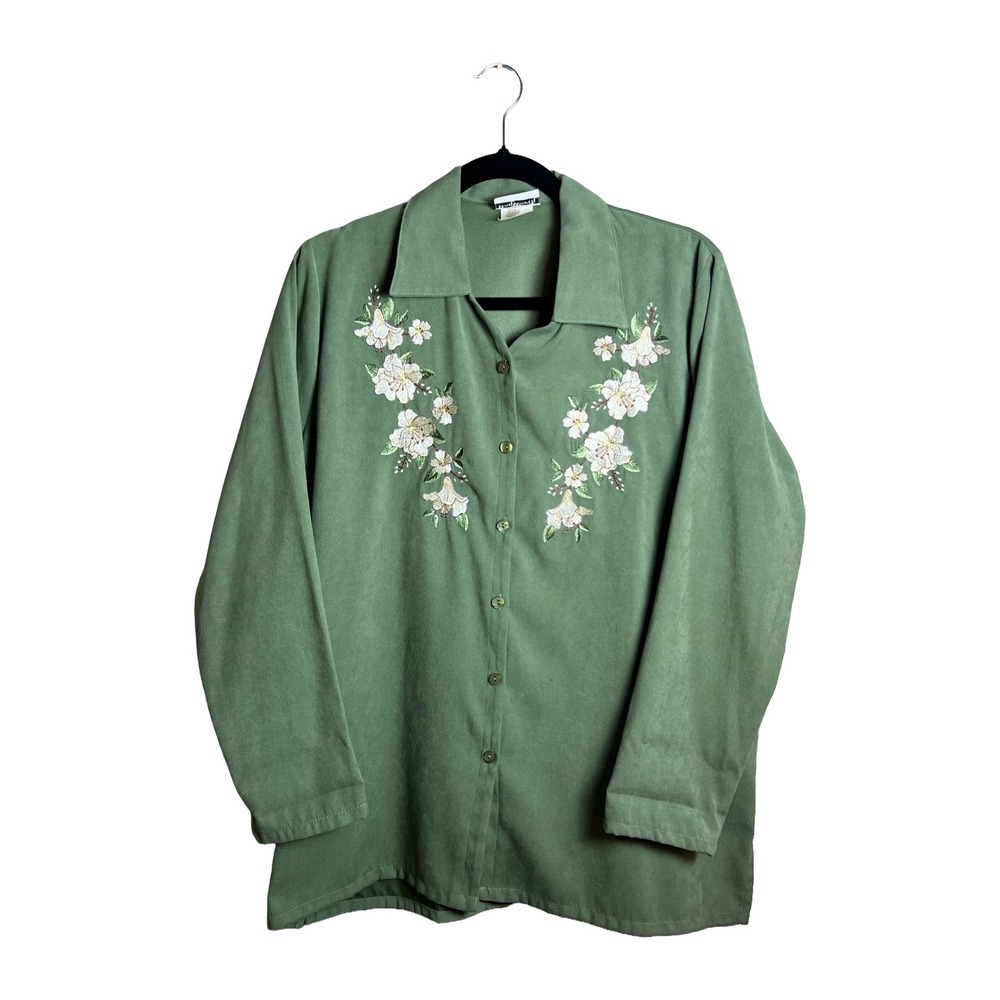 90s BonWorth Embroidered Button Down Shirt Women's L Grandmacore